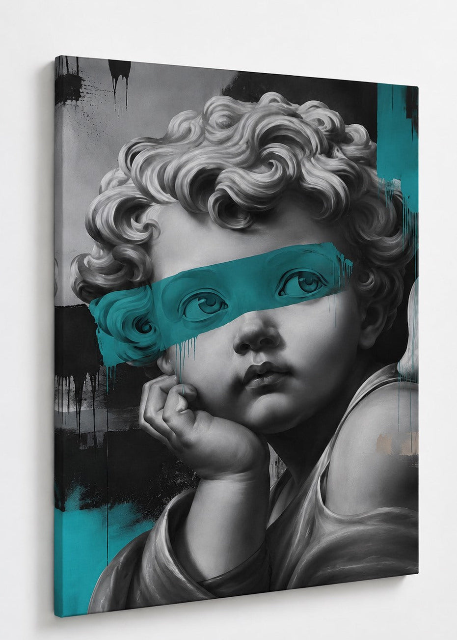 Tableau représentant le David de Michel-Ange revisité pour une décoration murale contemporaine élégante et design.
