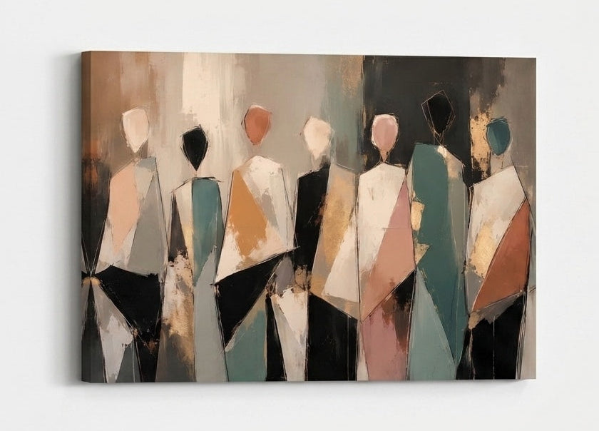 Tableau silhouettes contemporaines idéal pour une décoration murale élégante dans un salon ou un bureau design.
