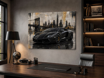 Tableau voiture sportive italienne moderne pour intérieur design masculin
