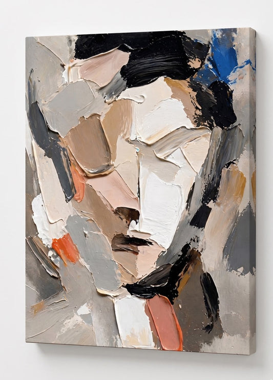 Décoration murale portrait abstrait dans un style contemporain et minimaliste
