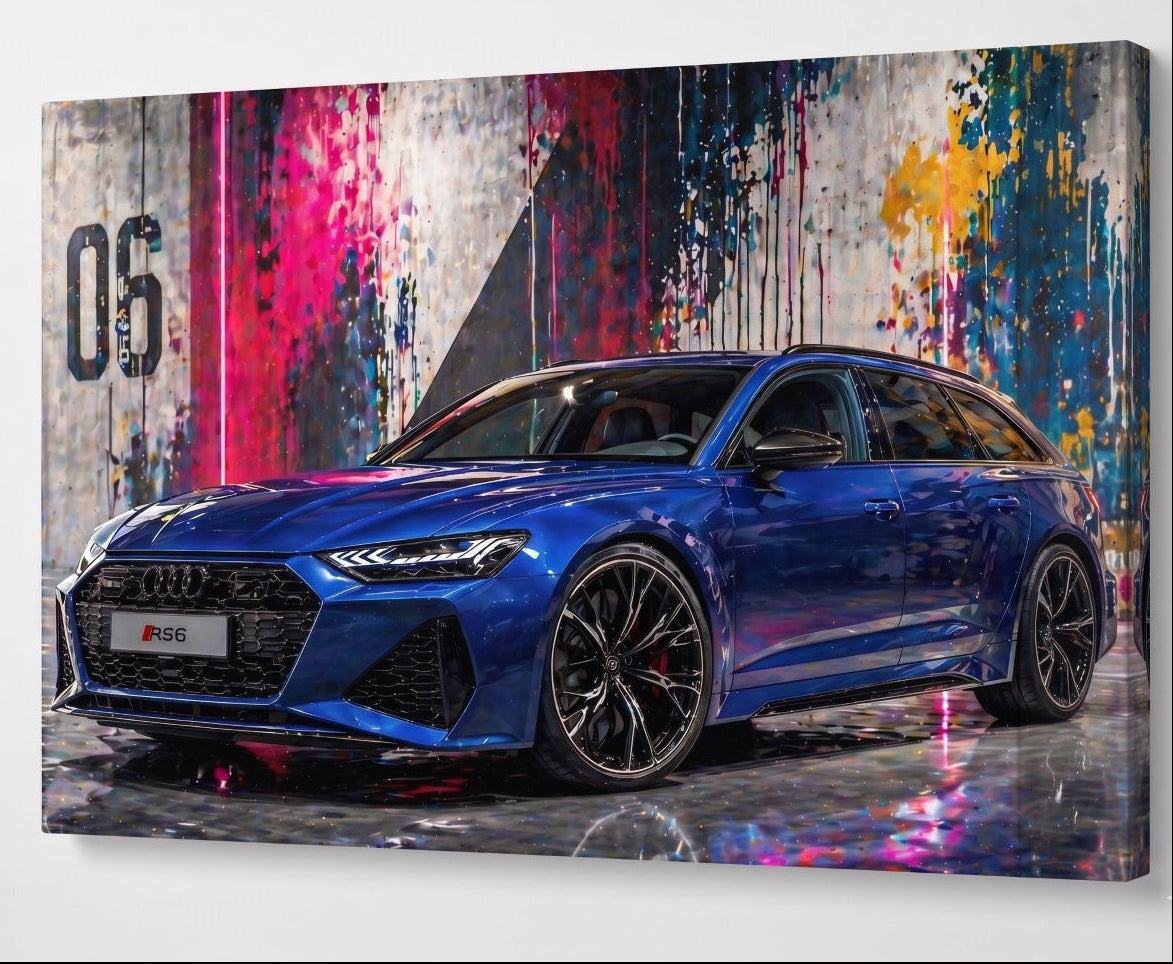 Décoration murale Audi RS6 moderne avec ambiance automobile premium
