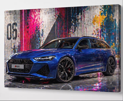 Décoration murale Audi RS6 moderne avec ambiance automobile premium
