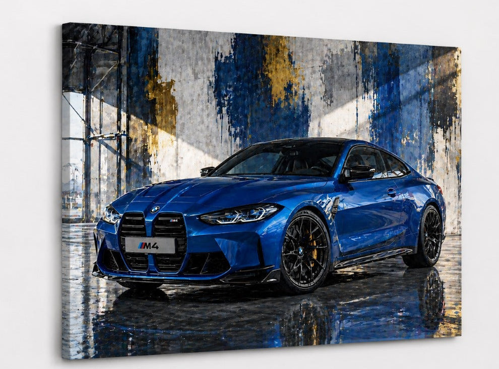Décoration murale BMW moderne avec voiture sportive allemande premium
