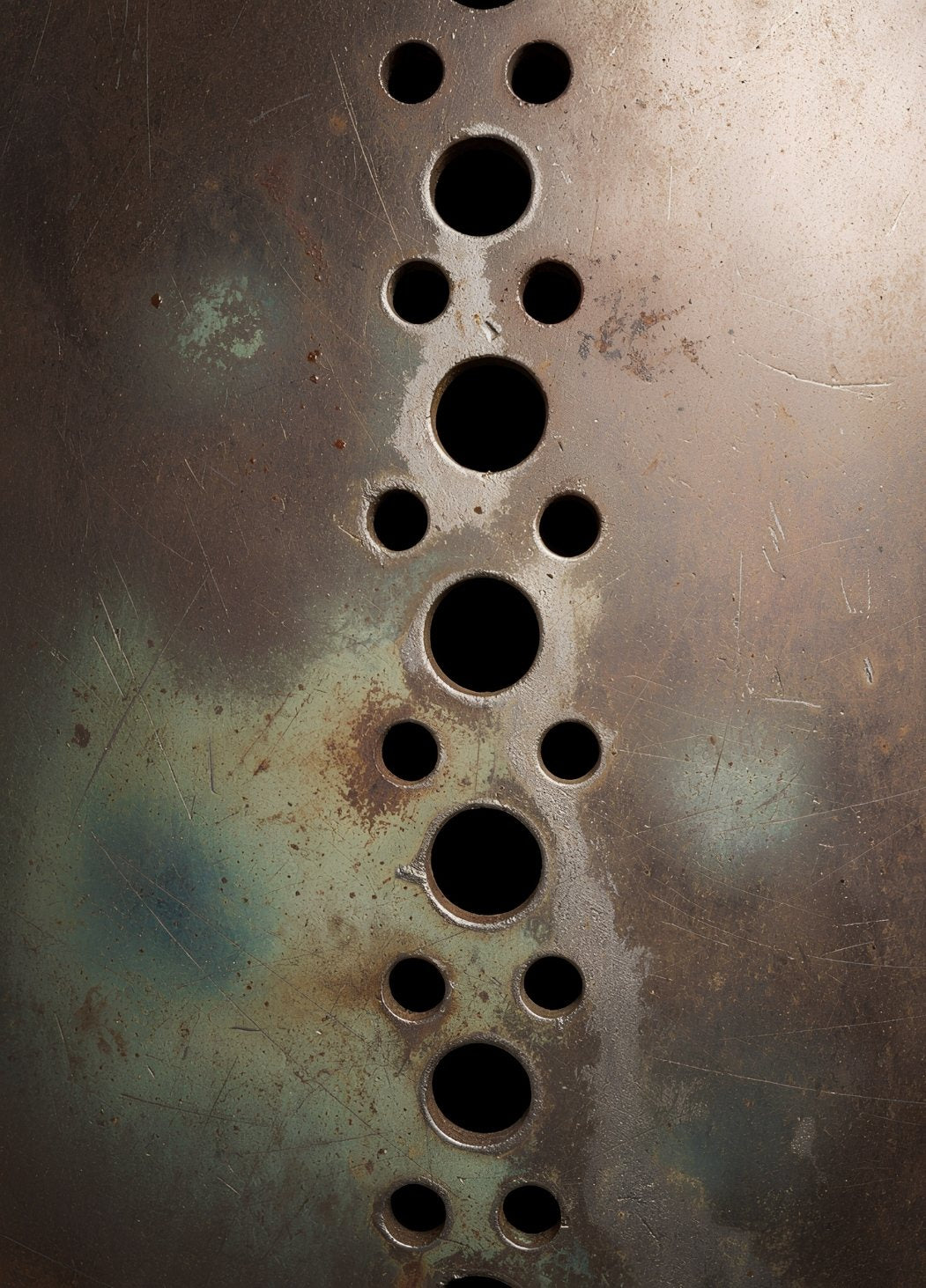 Tableau Wabi-Sabi contemporain avec métal patiné textures naturelles et composition minimaliste inspirée du style japonais
