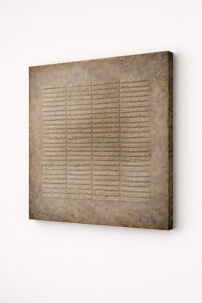 Vue toile tableau abstrait wabi sabi texture murale minimaliste
