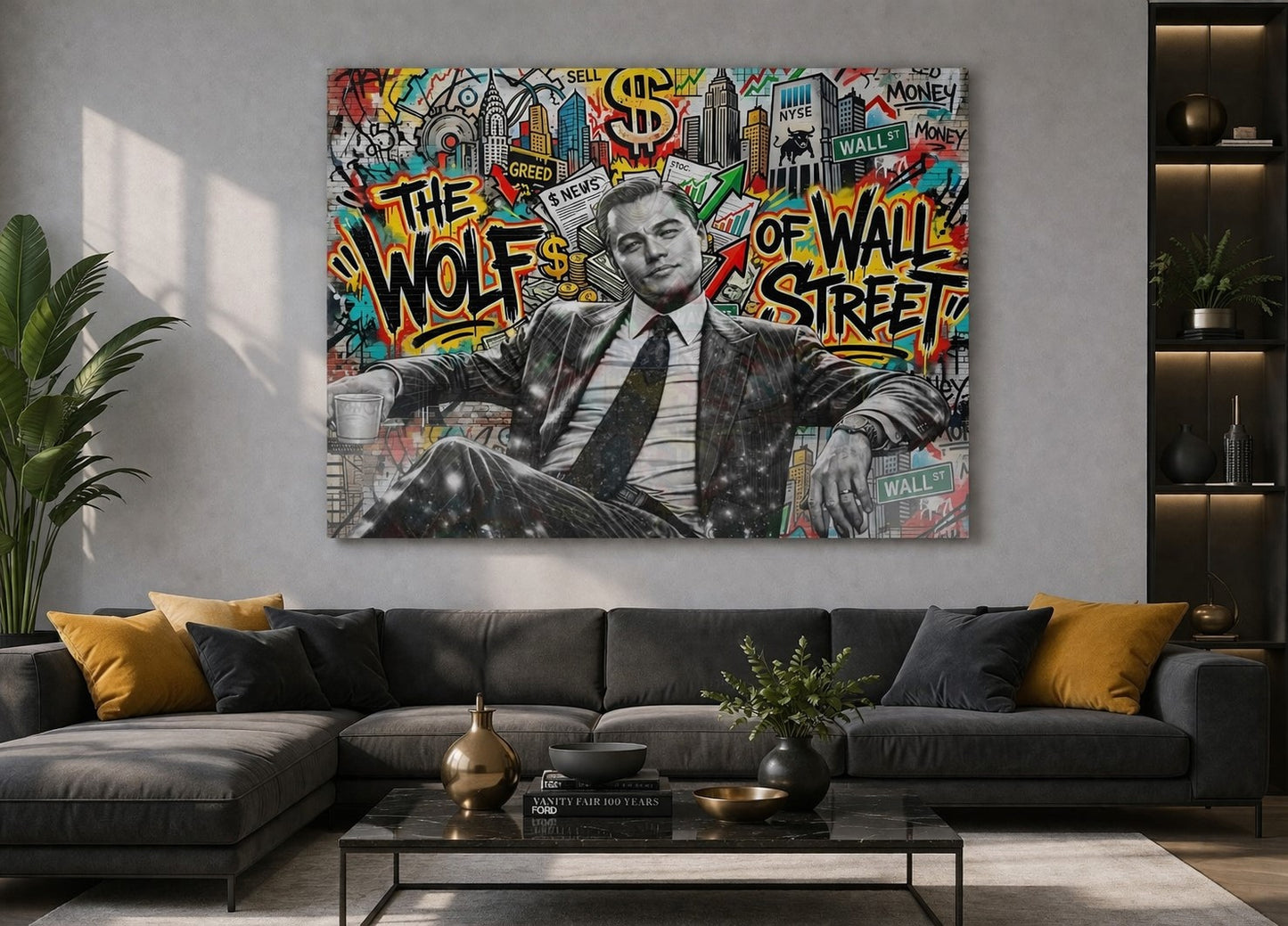 Tableau mural moderne pop art idéal décoration salon bureau style urbain contemporain
