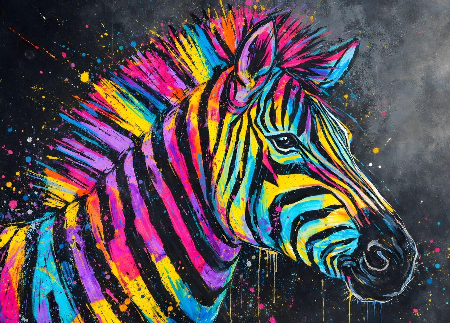 Zèbre pop art multicolore
