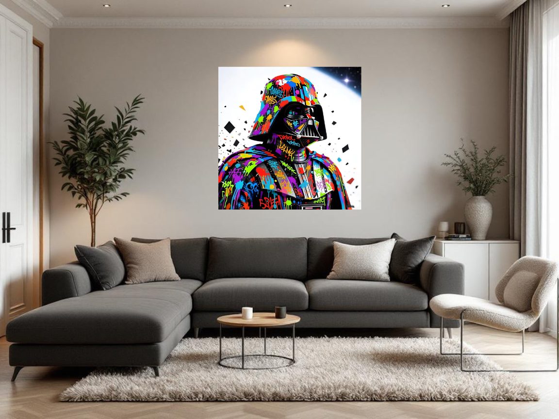 Tableau mural design street art pour salle gaming et loft contemporain
