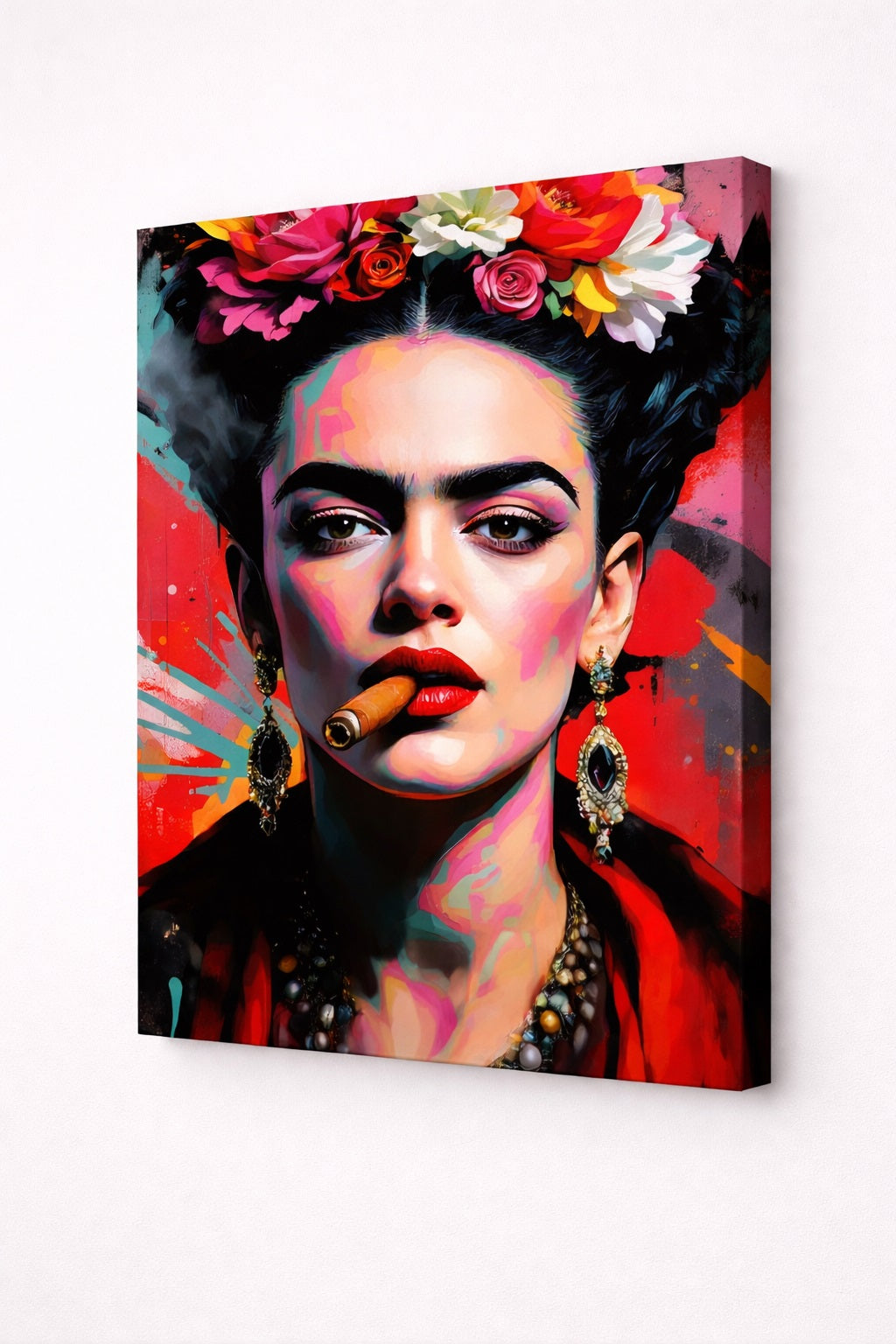 Vue toile tableau Frida Kahlo pop art impression artistique contemporaine
