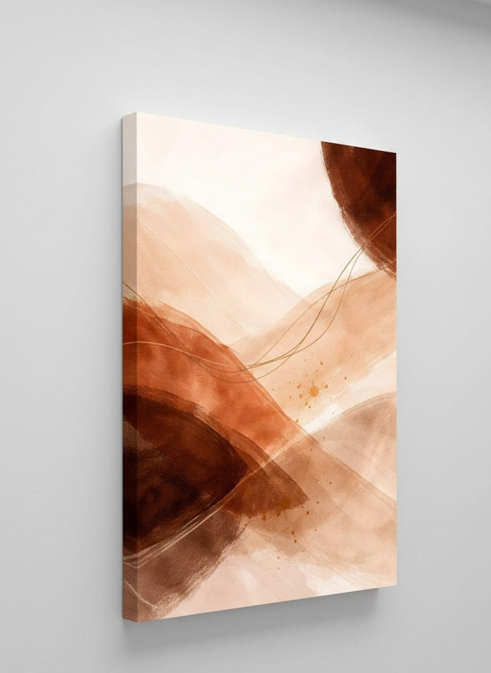 Toile minimaliste terracotta vue de profil
