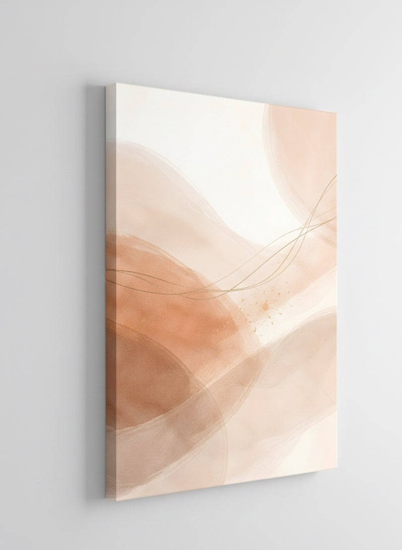 Toile minimaliste terracotta vue de profil
