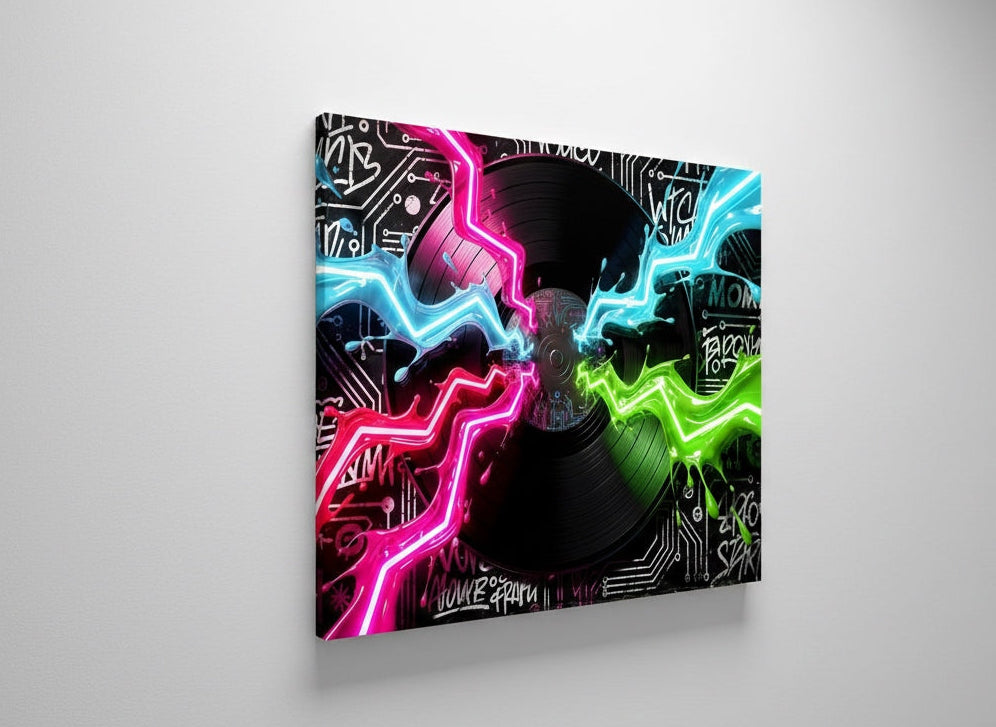 Tableau pop art street art vinyle néon toile

