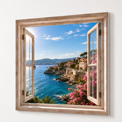 Trompe l'œil paysage marin avec vue sur la Méditerranée
