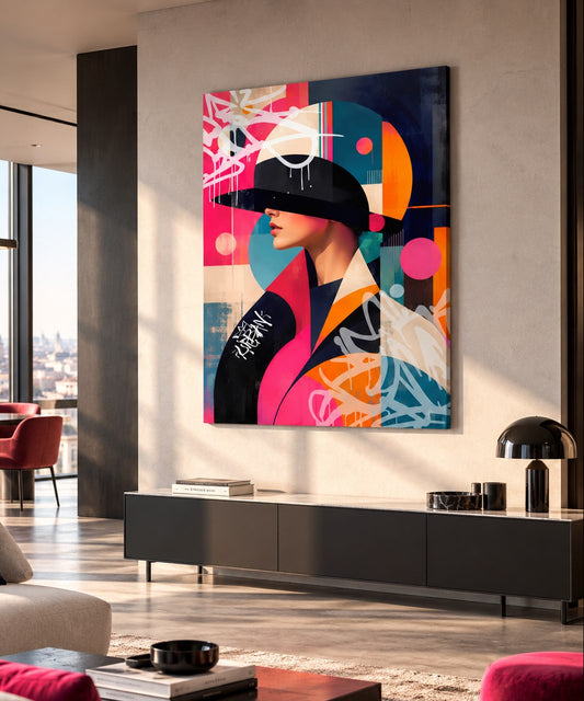 Tableau portrait féminin Urban Muse imprimé sur toile
