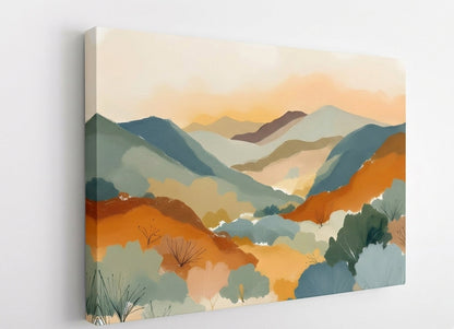 Tableau contemporain paysage naturel pour salon moderne lumineux
