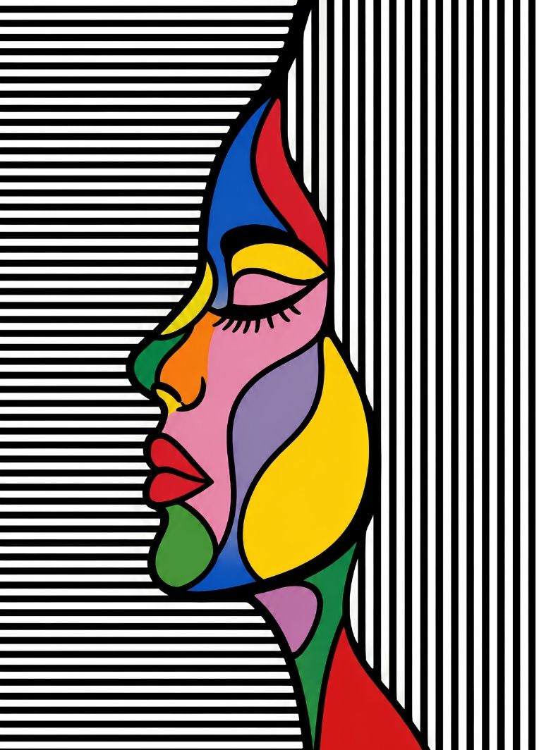 Tableau pop art visage coloré – Visage Chromatique