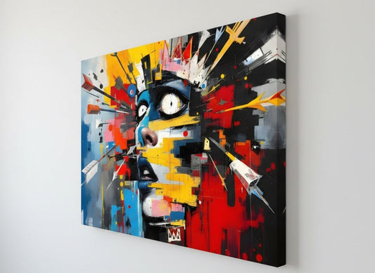 Détail des textures et couleurs, style abstraction figurative
