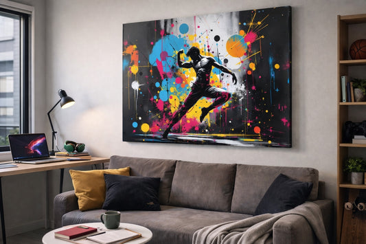 Tableau pop art mouvement et énergie
