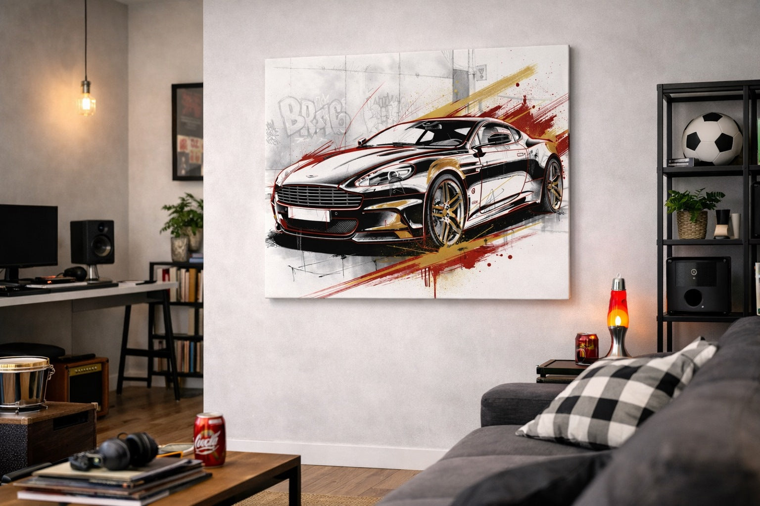 Tableau mural Aston Martin voiture sport contemporaine
